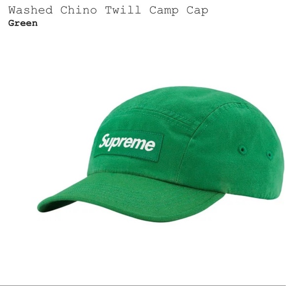 【新品】Supreme Washed Chino Twill Cap 緑 Supreme Washed Chino Twill Cap Green